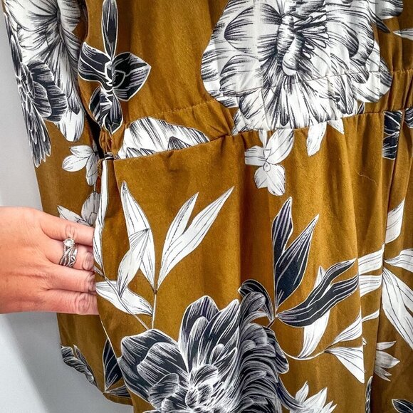 Who What Wear Long Sleeve Wide Leg Floral Print Jumpsuit Romper XXL - Picture 9 of 11